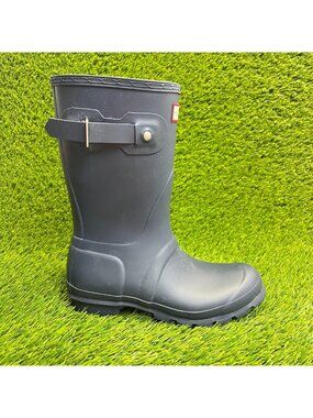 Hunter Original Short Womens Size 6 Blue Outdoor Waterproof Wellington Boots